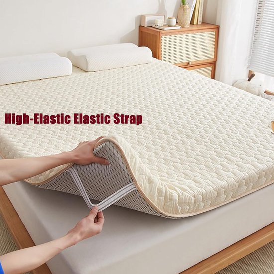 Vloermatras Futon - Japanse Tatami - Comfortabel Slapen - Oprolbaar Ruimtebesparend - 90x190cm - Grijs — afbeelding 2
