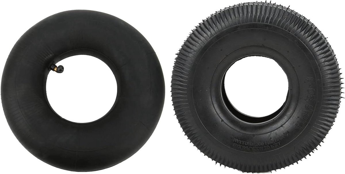 Banden en Binnenband Set - Vervangende Banden - Tuinonderhoud - Hoge Kwaliteit Rubber - 4.10/3.50-4 - Zwart