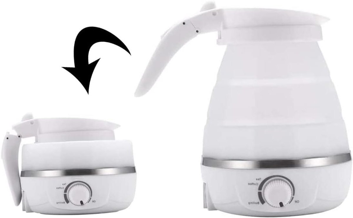 Opvouwbare Waterkoker - Draagbare Ketel - Reizen Kamperen - Dubbele Spanning - 0.6 Liter - Wit