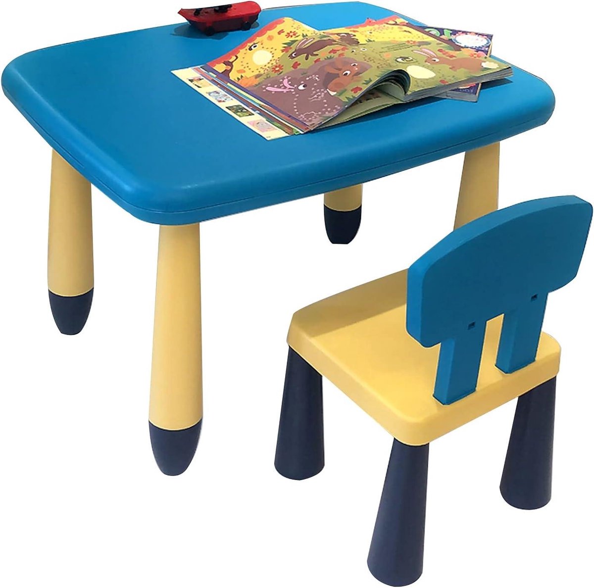Kinder Tafel Stoel - Kindermeubels Set - Spelen en Leren - Verstelbare Hoogte - Tot 100kg - Stijl 1