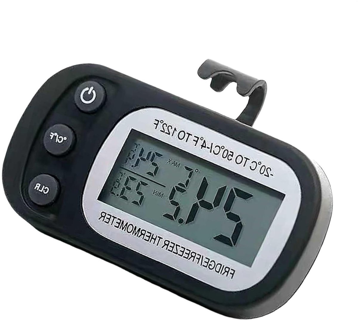 Temperatuur Meter - Vriezer Thermometer - Voedsel Opslag - Max Min Opname - 9 cm - Zwart