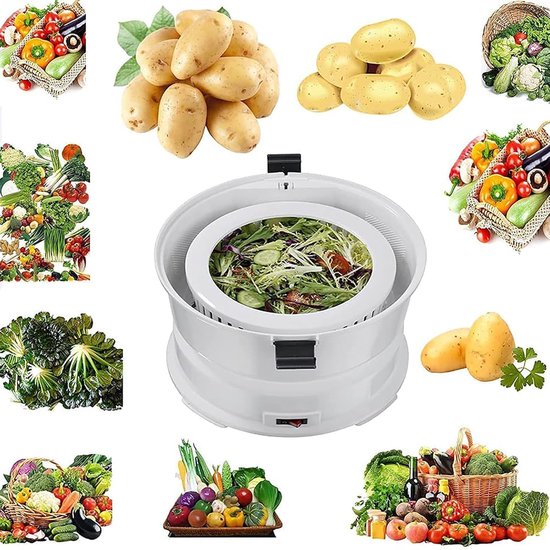 Aardappelschilmachine Elektrisch - Automatische Schillen - Grote Hoeveelheden Schillen - Eén Knop Bediening - 1kg Capaciteit - Wit — afbeelding 2