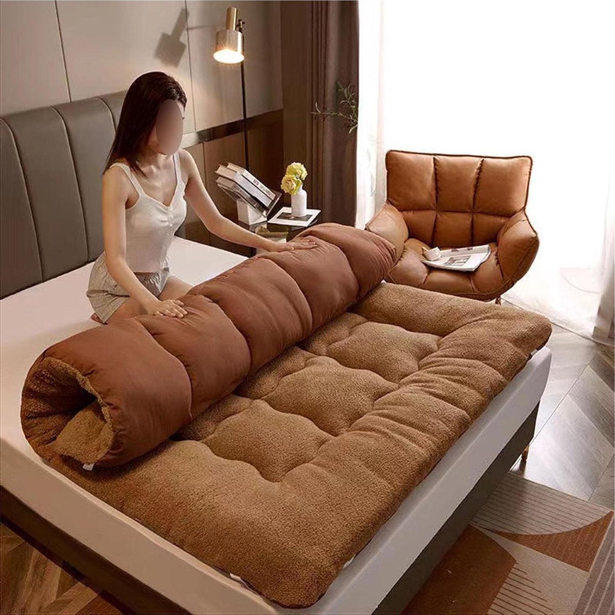 Vouwbare Matras - Vloermatras Japanse Stijl - Comfortabel Slapen - Ergonomisch Ontwerp - 180x200 cm - Wit
