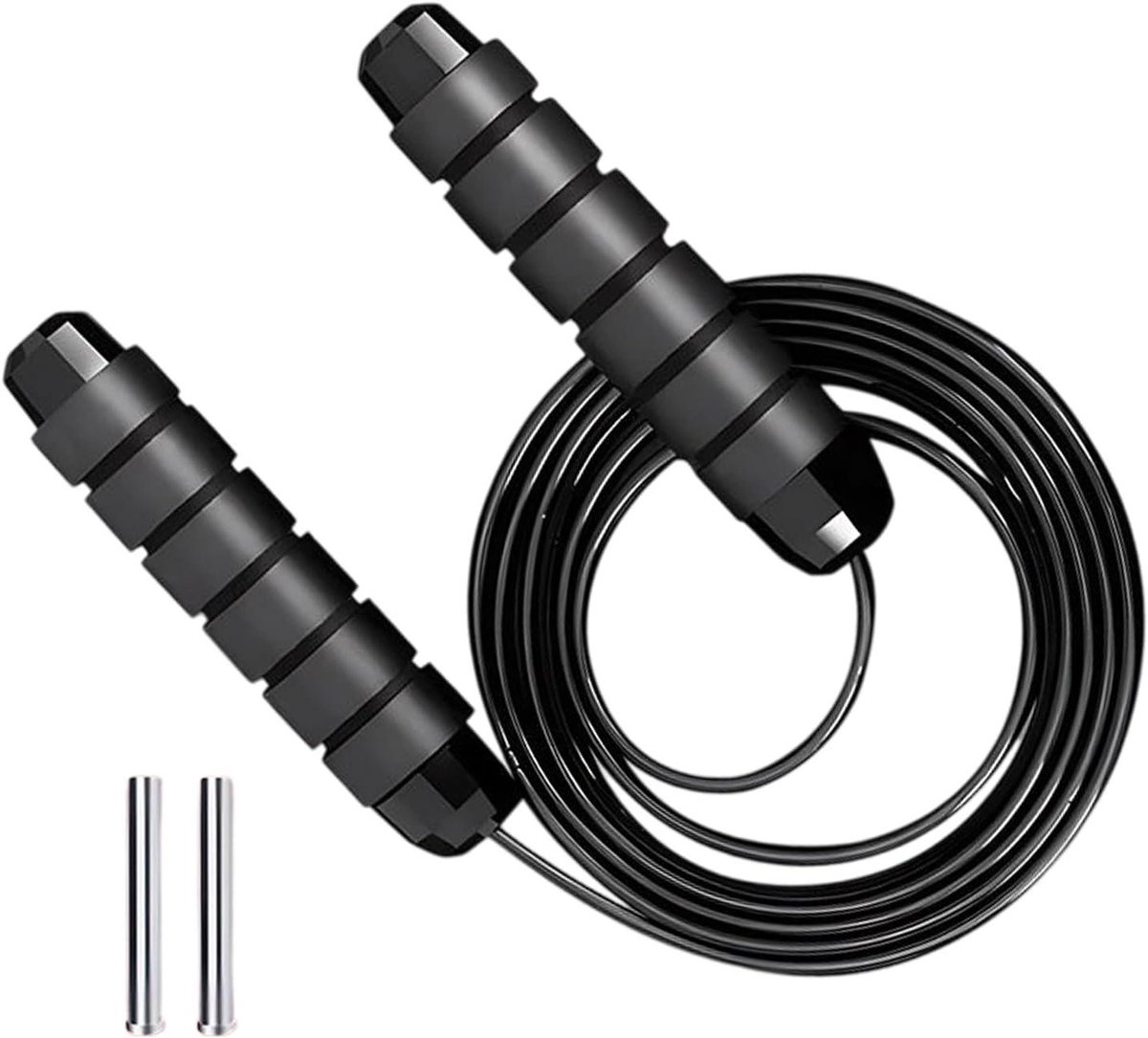 Springtouw - Trainingskoord - Fitness training - Instelbare lengte - 145 gram - Zwart