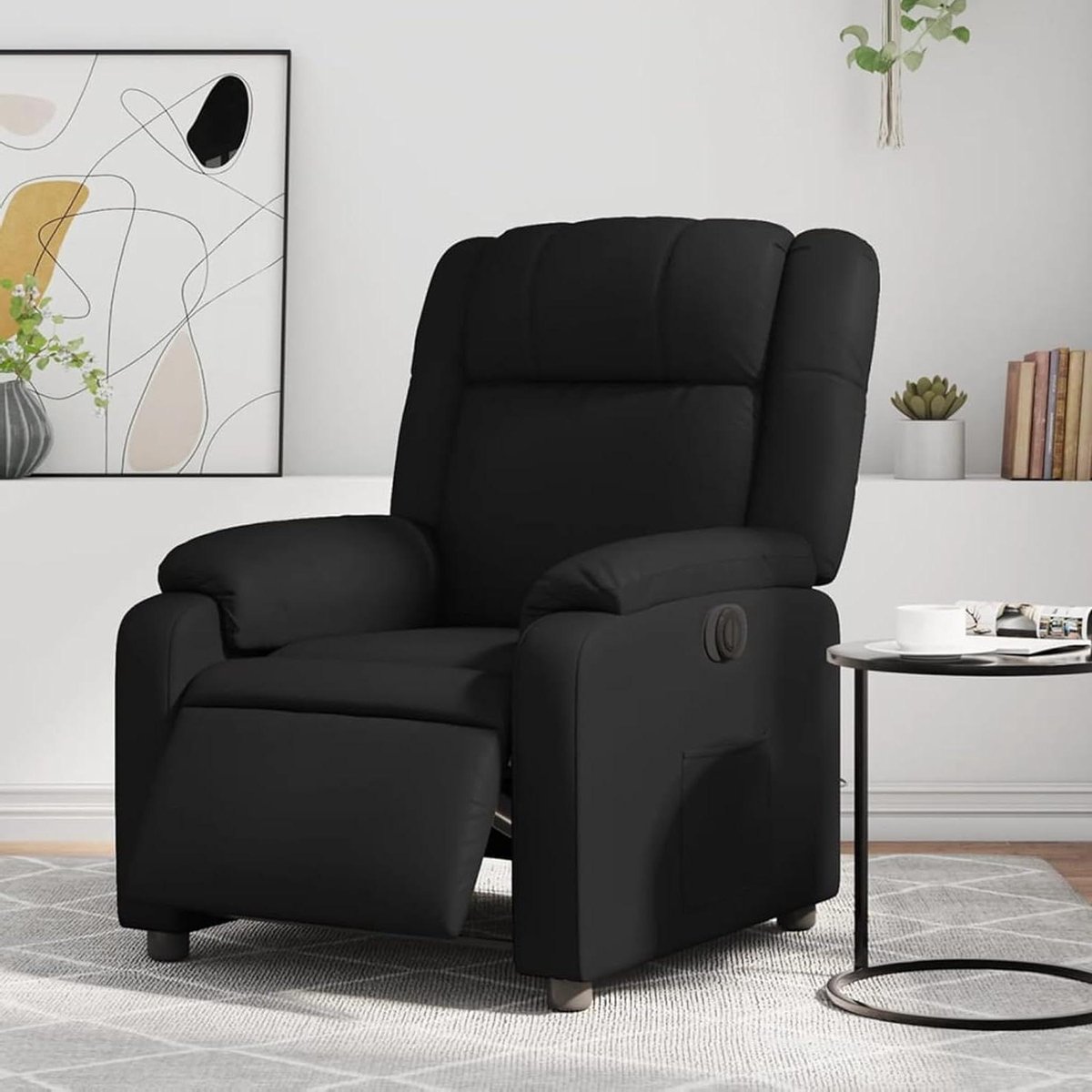 Elektrische Relaxstoel - Comfortstoel Fauteuil - Ontspannen Thuis - Gemotoriseerde Verstelling - 77 x 95 x 99 cm - Zwart