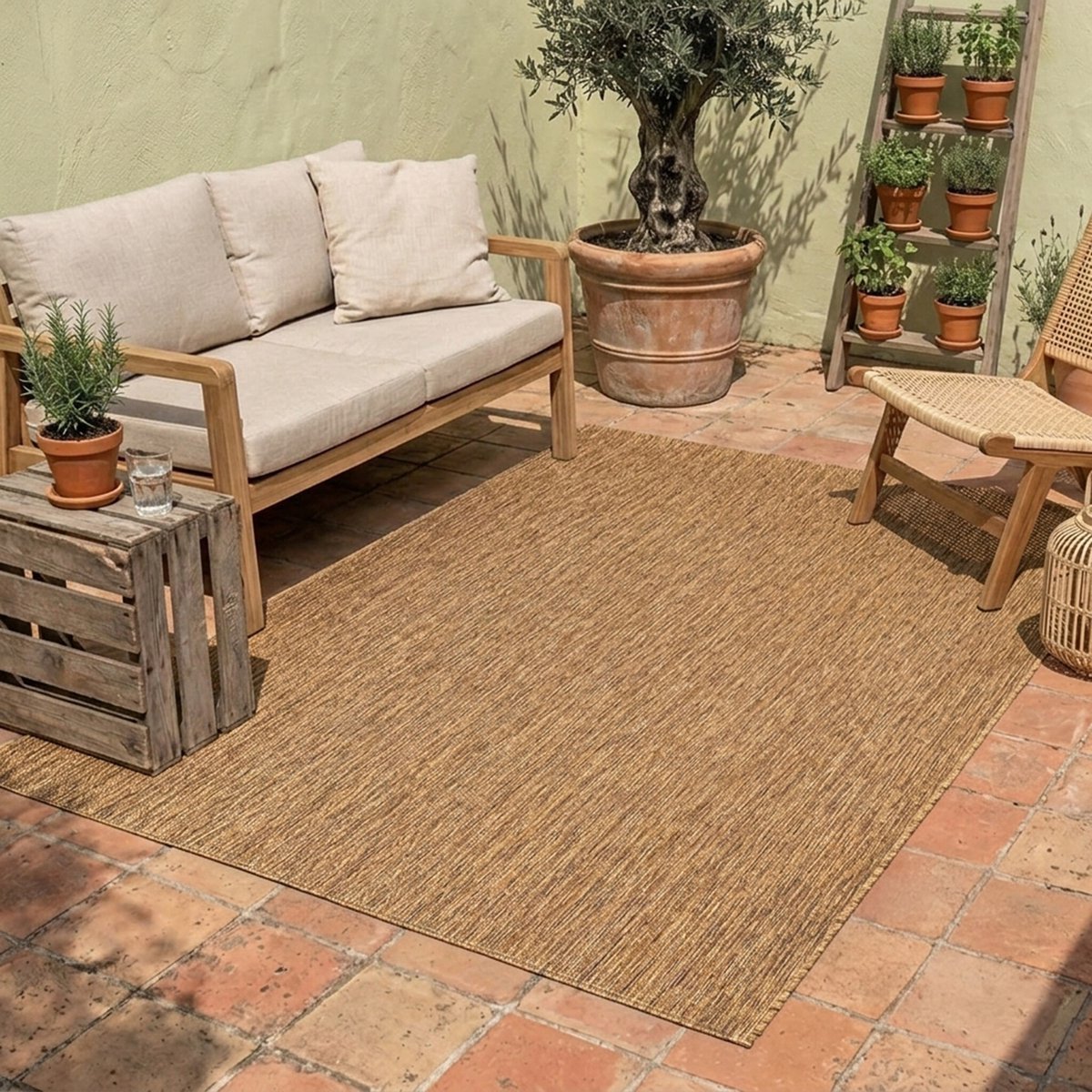 NATURL. Buitenkleed - Costa Cognac - 200x290cm