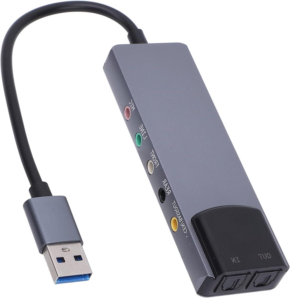 Externe Geluidskaart - USB Audioadapter - Verbeterd Geluid - 5.1 7.1 Kanaal - 48 KHz - Zilver