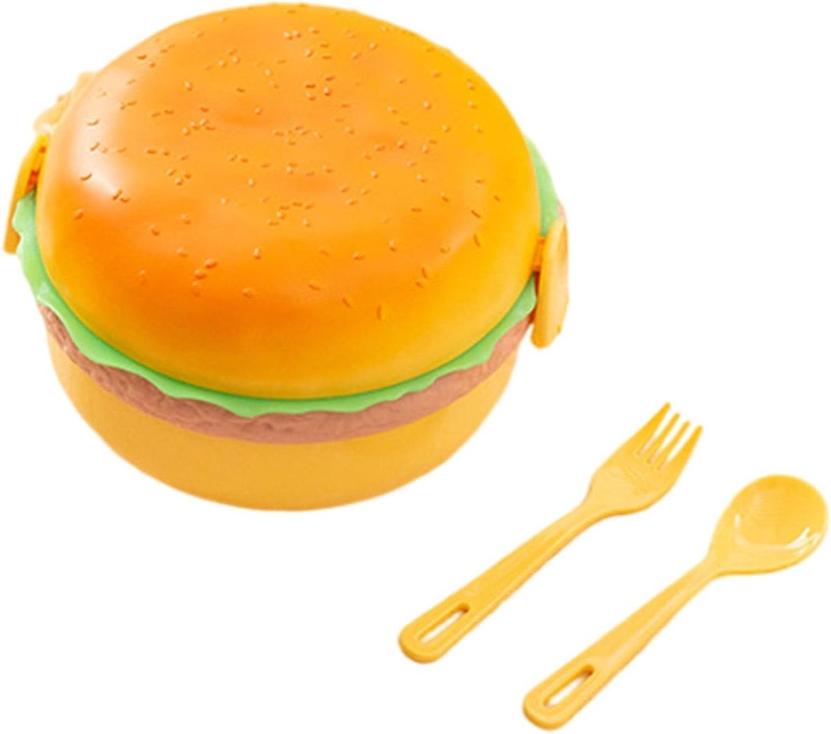 Broodtrommel Hamburgervorm - Grappige Lunchbox - Snacks Meenemen - Drie Laags Ontwerp - Vaatwasmachinebestendig - Meerkleurig
