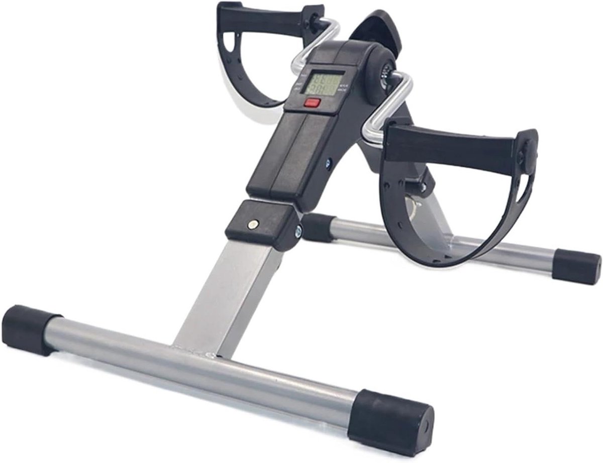 Mini Hometrainer - Pedaal Trainer - Zittend Trainen - Verstelbare Weerstand - Compact Opvouwbaar - Zilver Zwart