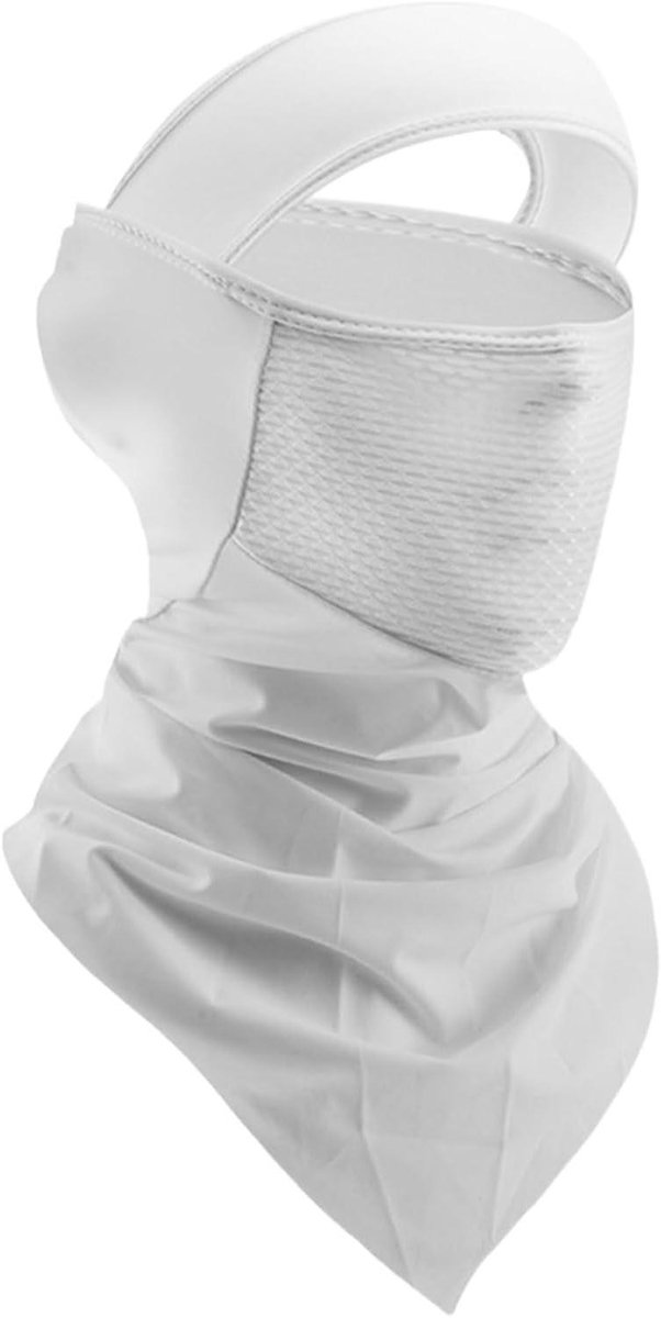 Gezichtsmasker Zonbescherming - Verkoelende Bandana - Buitensport Bescherming - UPF 50 - Gemiddelde Grootte - Wit