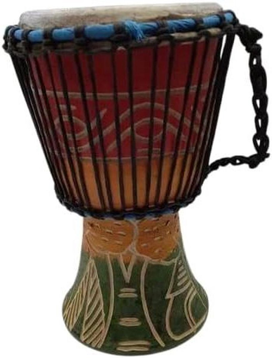 Trommel - Handtrommel - Muziek Maken - Traditioneel Ontwerp - Hoogte 26cm - Meerkleurig
