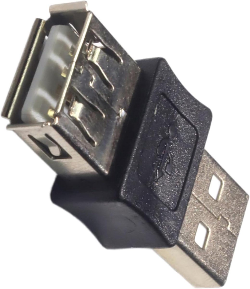 USB Adapter - Koppelstuk Omvormer - Apparaten Verbinden - Gestroomlijnd Kabelbeheer - 6 x 3 x 2 cm - Zwart