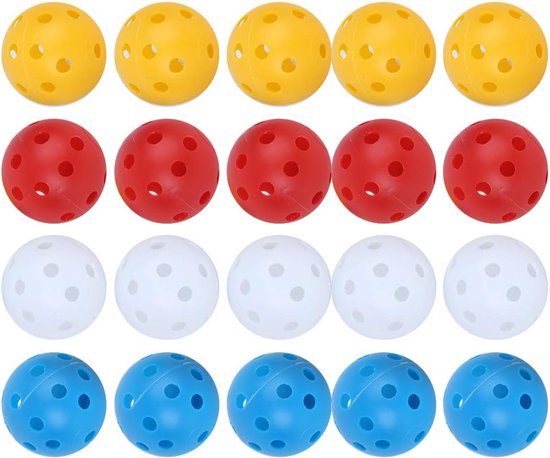 Holle Oefenballen - Golf Oefenballen - Indoor Golftraining - Lichtgewicht Plastic - 20 Stuks 41mm - Diverse Kleuren — afbeelding 5