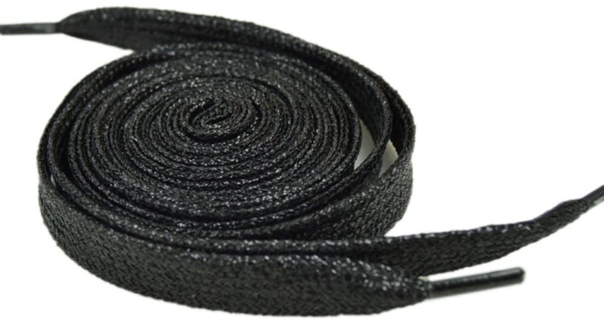 Dailygoods - 2 Paar Vervangende Platte Veters voor Schoenen Zwart