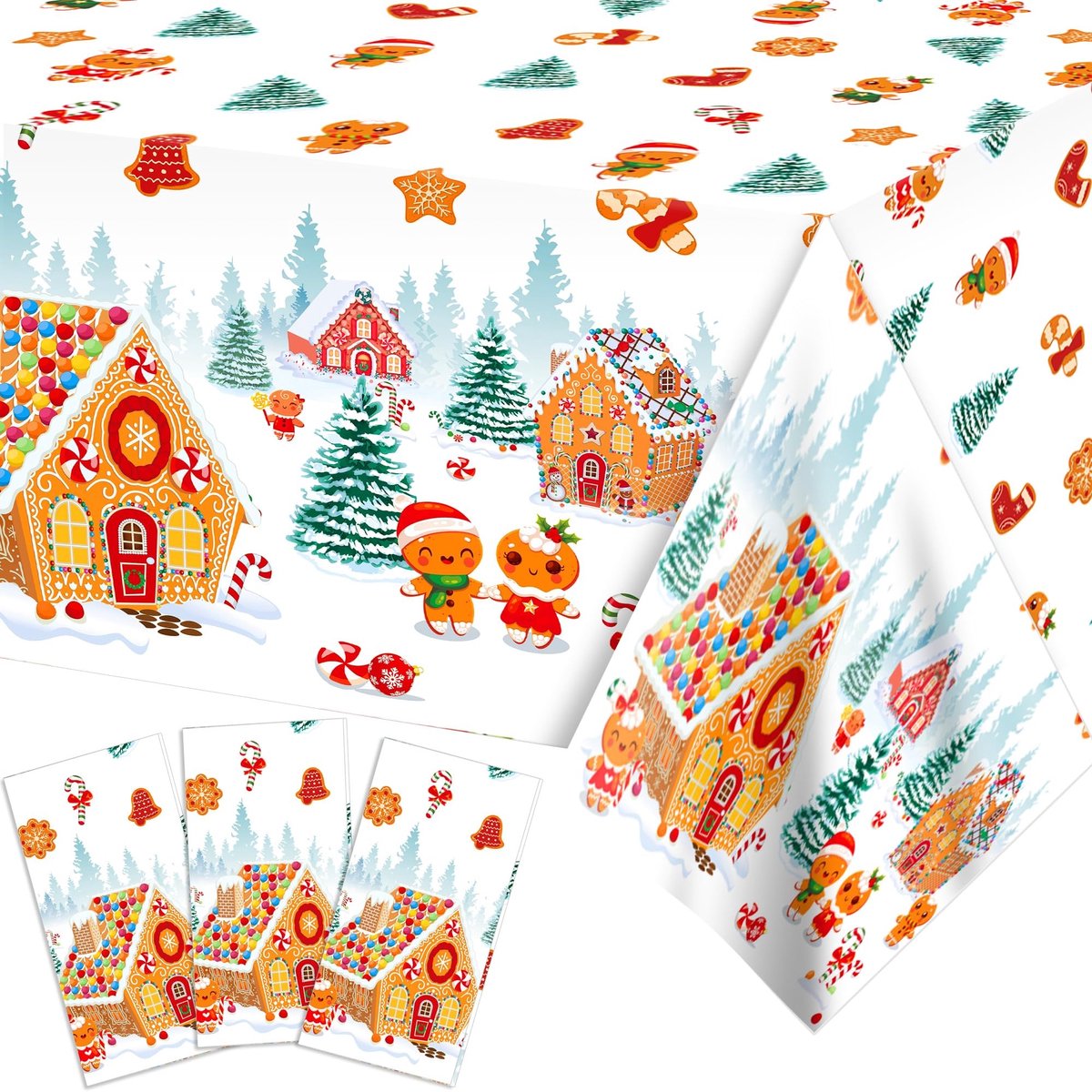 Dailygoods - Set van 3 Kersttafelkleden voor Feestdagen