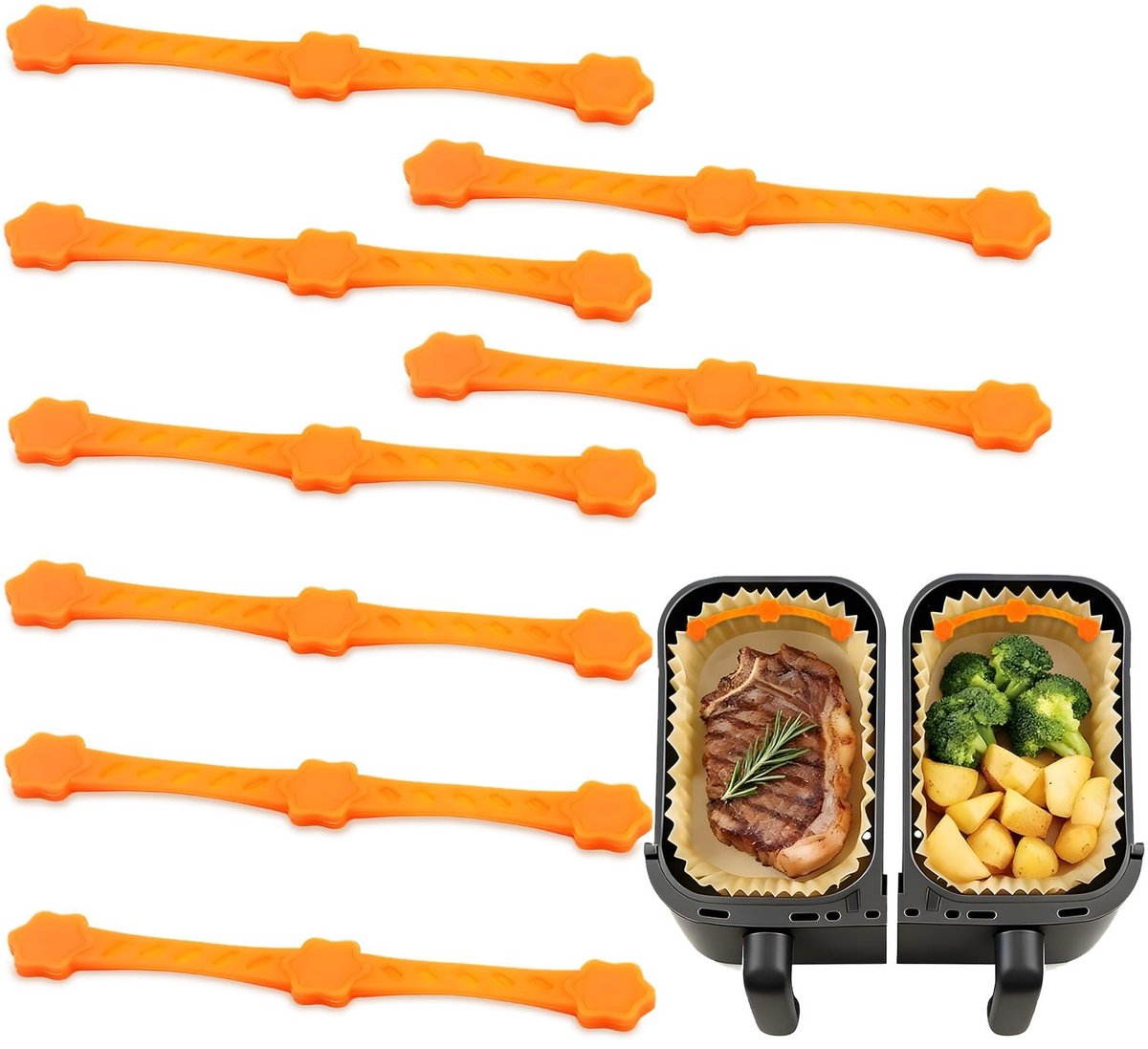 Dailygoods - Magnetische Gespen voor Bakpapier in Airfryer, 12 cm Lang