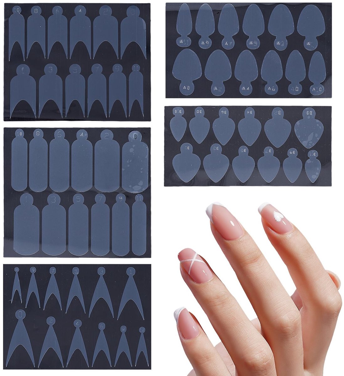 Dailygoods - 60 Stuks Franse Nagel Stickers voor Nagelverlenging
