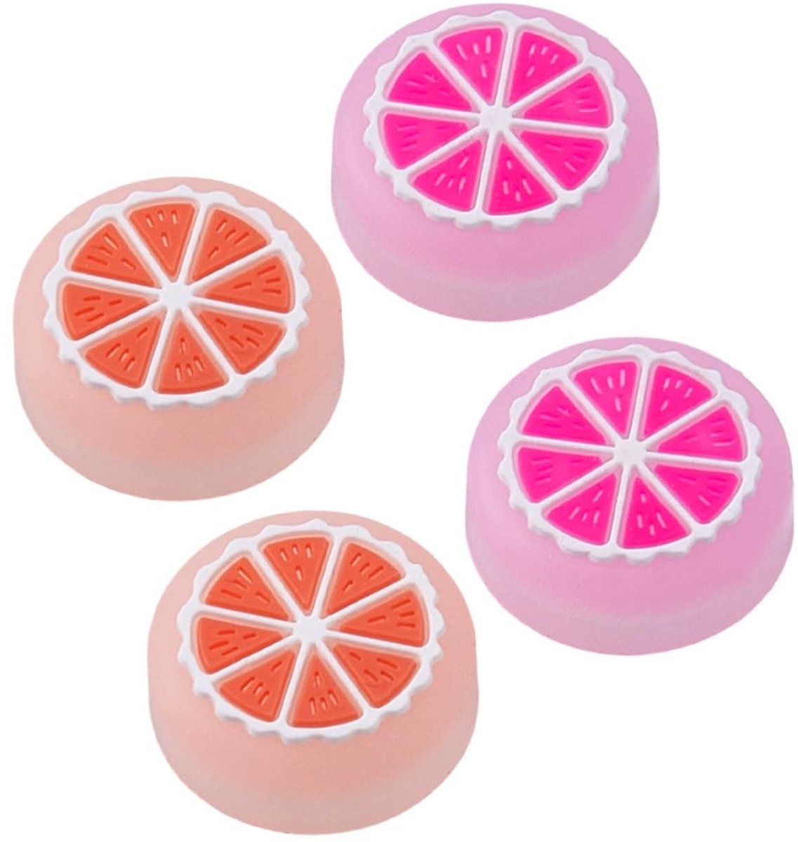 Dailygoods - Set van 4 Zachte Siliconen Duim Grips in Fruitdesign