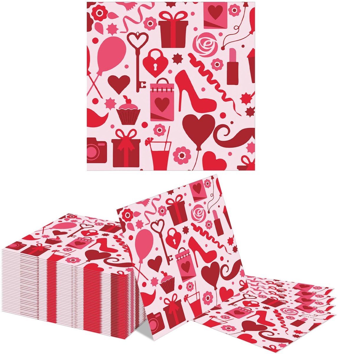 Dailygoods - 40 Stuks Valentijnsdag Papieren Servetten voor Romantische Diners