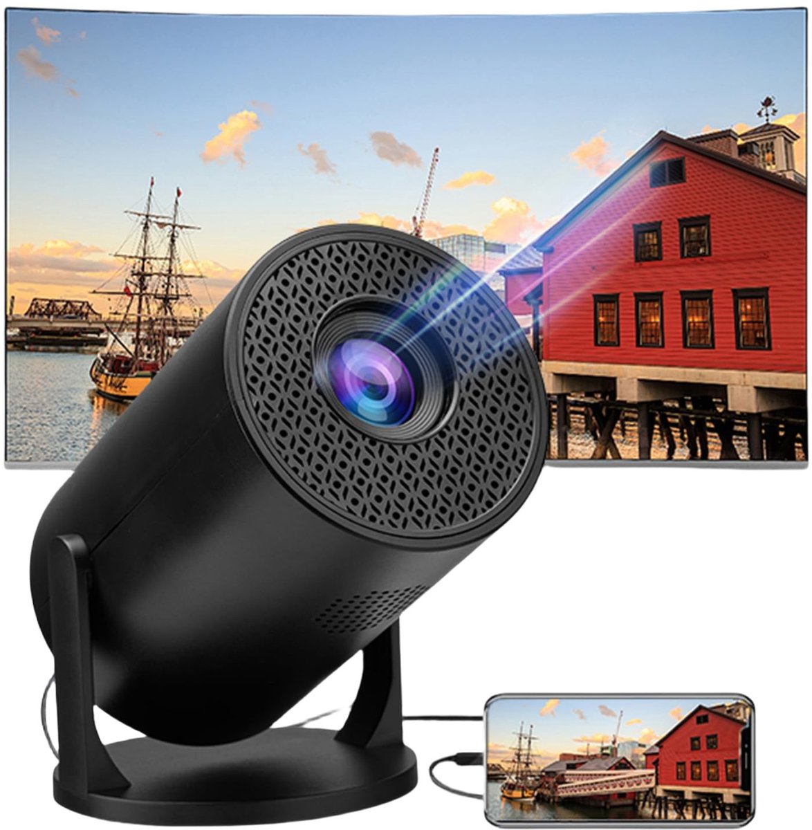 Dailygoods - Draagbare 1080P Full HD Mini Projector met Draadloze Betrouwbaarheid