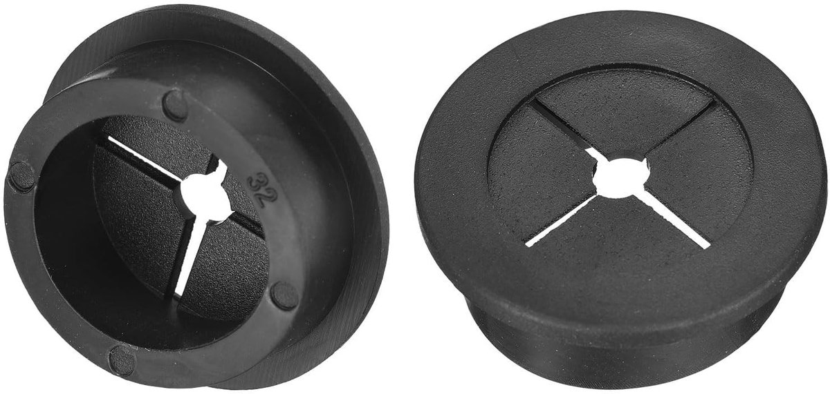 Dailygoods - Rubber Bureau Kabeldoorvoertule 2 Stuks Zwart