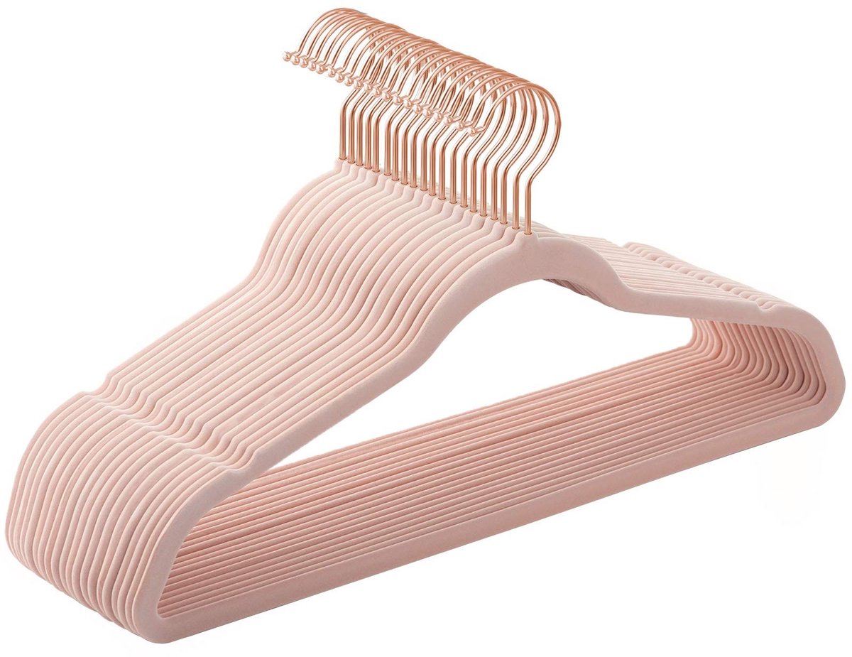 Dailygoods - Set van 20 Fluwelen Kleerhangers met Antislip Oppervlak