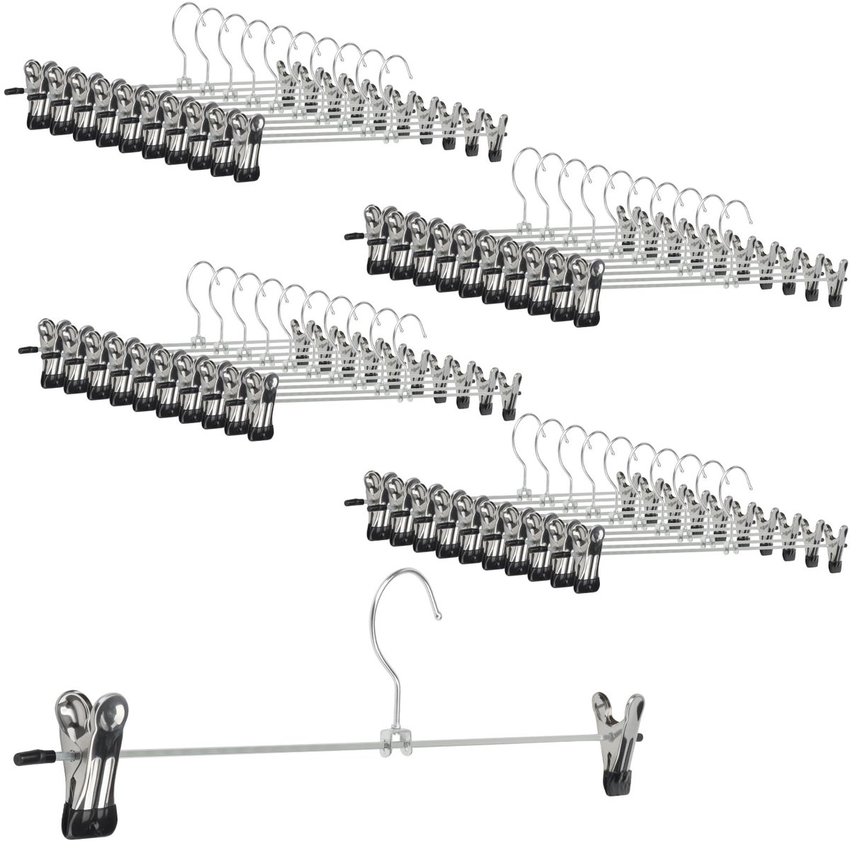 Dailygoods - Set van 45 Verstelbare Broekhangers met Clips