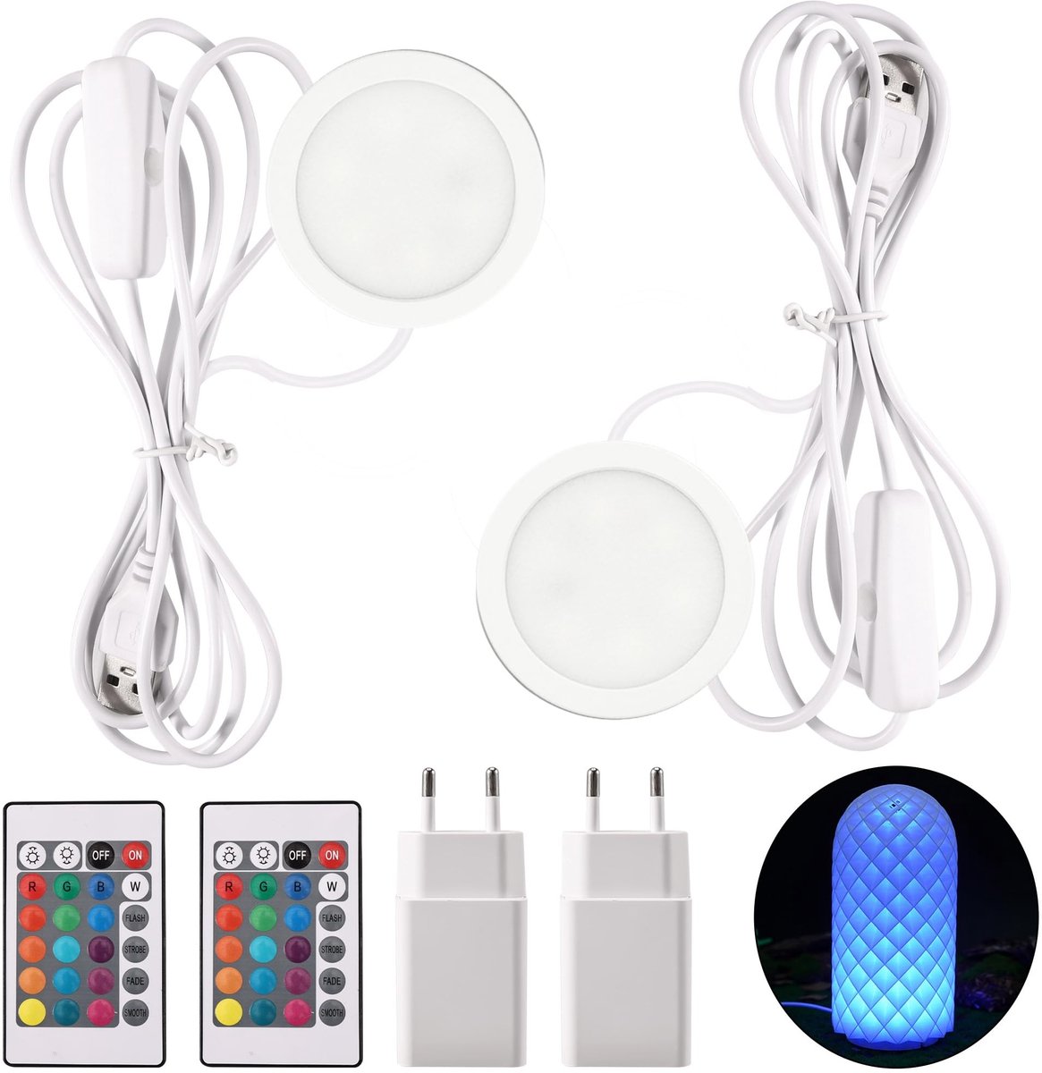 Dailygoods - Set van 2 LED Strips voor 3D Printers met 16 Kleuren