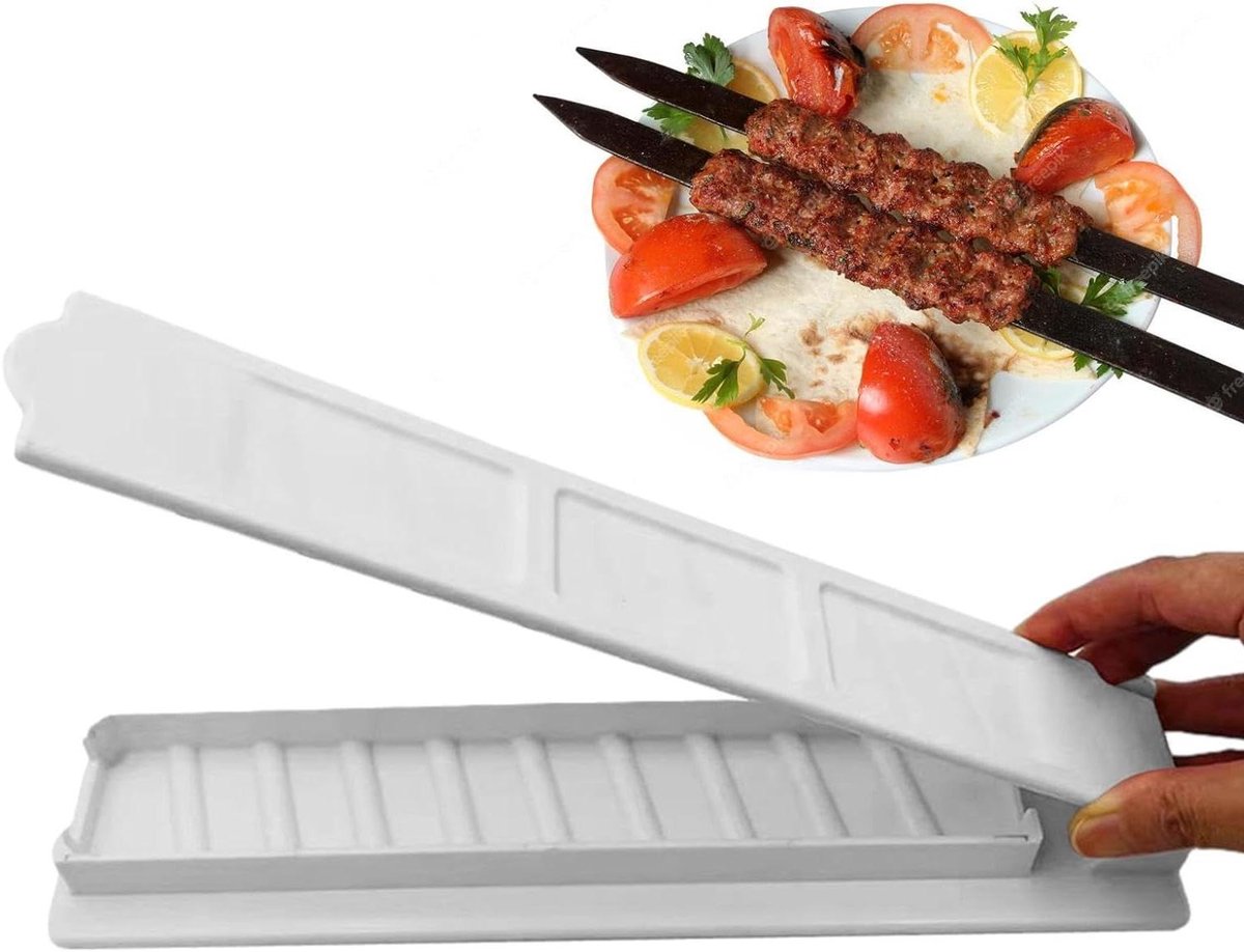 Kebab Maker - Sjasliek Vorm - Grillen en Picknicken - Betrouwbaar Materiaal - 30 x 7 cm - Wit