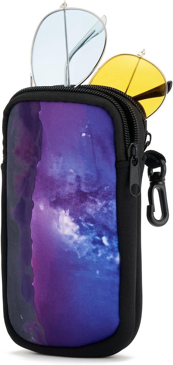 Dubbel Bril Etui met 2 Compartimenten, Lichtgewicht Organizer voor Zonnebrillen en Correctiebrillen, Ideaal voor Reizen en Dagelijks Gebruik