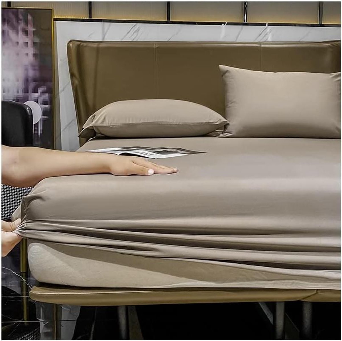 Hoeslaken Katoen Satijn - Laken Bed - Comfortabel Slapen - Langstapelig Katoen - 120x200cm