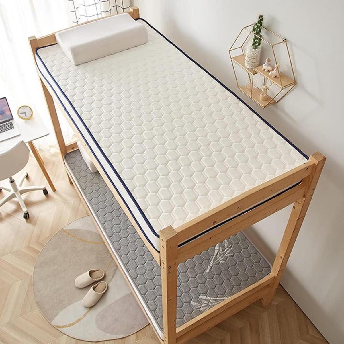 Rolbare Matras - Vloermatras Tatami - Comfortabel Slapen - Huidvriendelijke Stof - 100x200cm - Wit