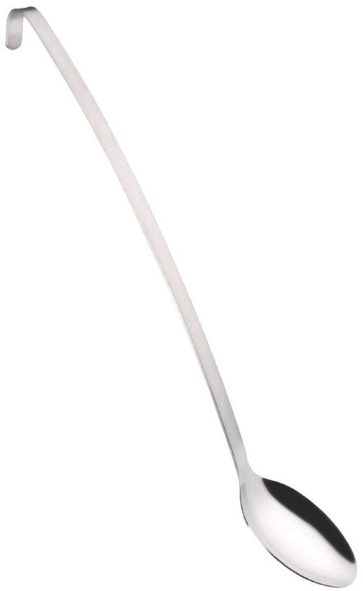Serveerschep - Keukenlepel - Eten opscheppen - Haak handvat - 455mm - Zilverkleurig