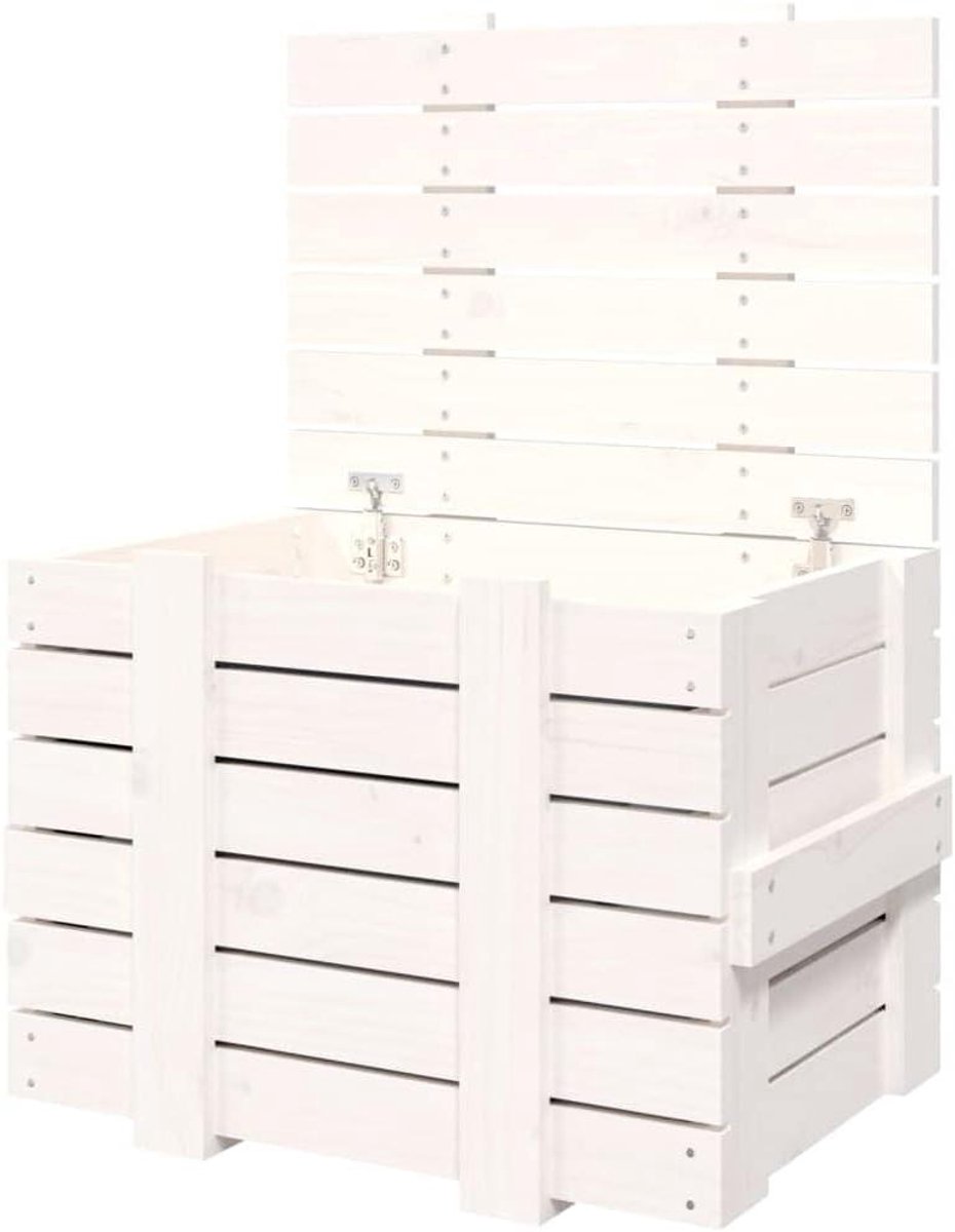 Opbergdoos Grenenhout - Houten Kist - Orde Thuis - Massief Hout - 58 x 405 x 42 cm - Wit