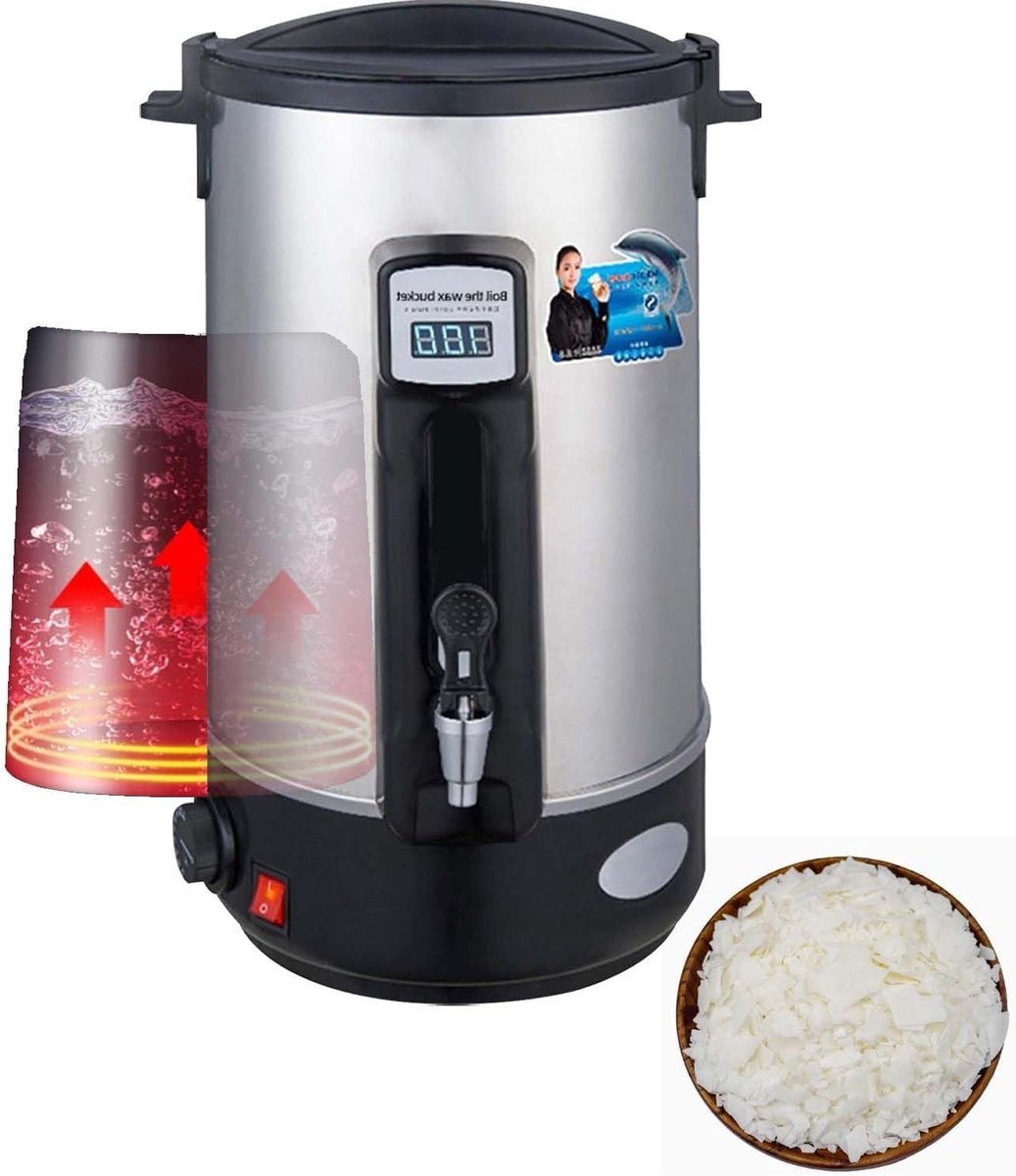1500W Elektrische Wax Smelter Met Digitaal Display, 8-35L Capaciteit Voor Kaarsen Maken, Professionele Roestvrijstalen Wax Heater Voor Salon En Thuisgebruik(20L)