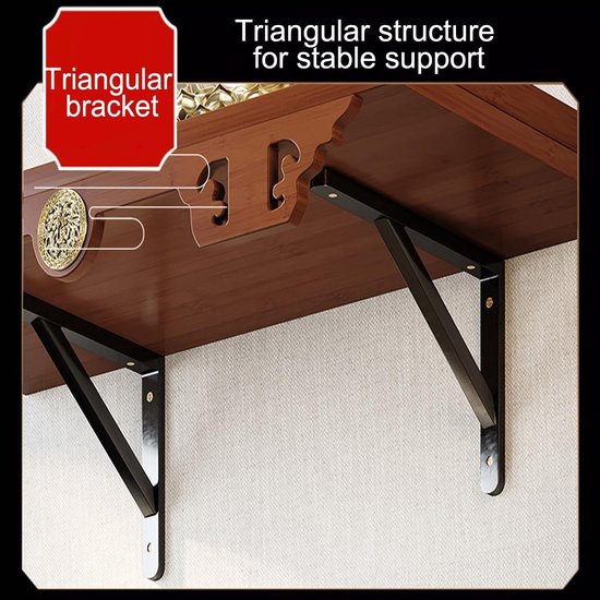 Wandgemonteerde Altaartafel - Zwevende Plank - Spirituele Ruimte - Met Lade - Ruimtebesparend - Natuurlijk Bamboe — afbeelding 3