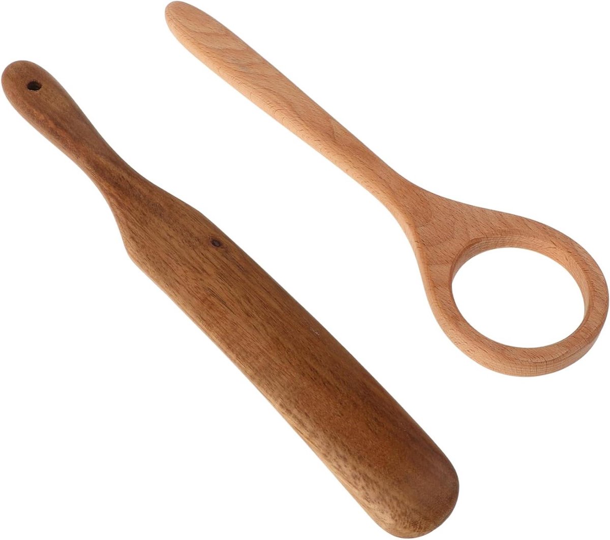 Deeg Garde Set - Deegklopper Roerder - Brood Bakken - Ergonomisch Houten Handvat - 1 Set - Beige