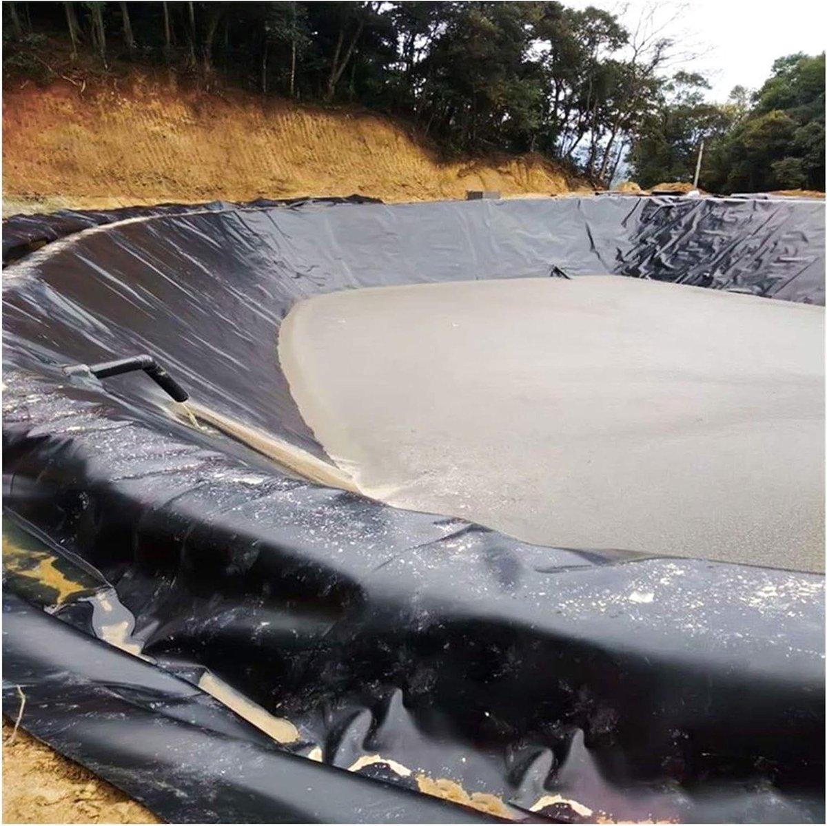 Vijverfolie - Waterpartij Membraan - Tuin Landschap - Duurzaam HDPE Materiaal - 2x8m - Zwart