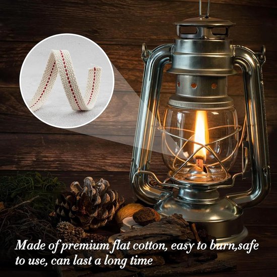 Olie Lamp Wicks - Katoenen lonten - Sfeerverlichting creëren - Gelijkmatig brandend - 3 Rollen - Niet gespecificeerd — afbeelding 2