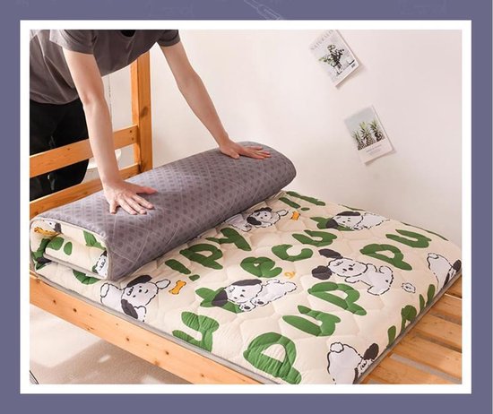 Japanse slaapmat - Vloermatras futon - Comfortabel slapen - Hoge dichtheid schuim - 80x190 cm - Groenblauw — afbeelding 5