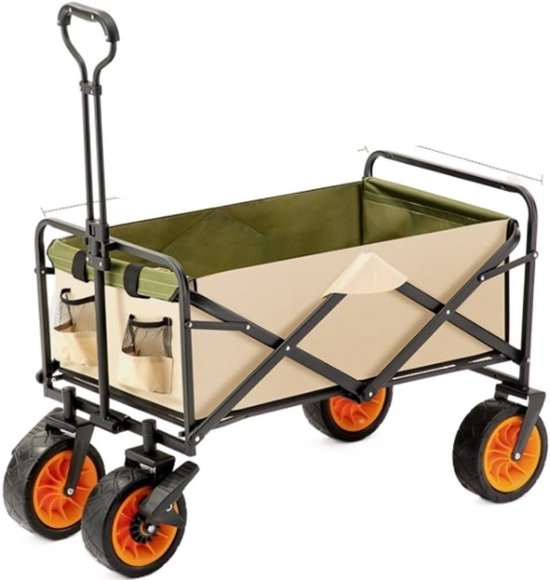Bolderkar Strandwagen - Opvouwbare Kar - Outdoor Transport - Extra Groot - 11 kg - Zwart van Bolderkar — afbeelding 2