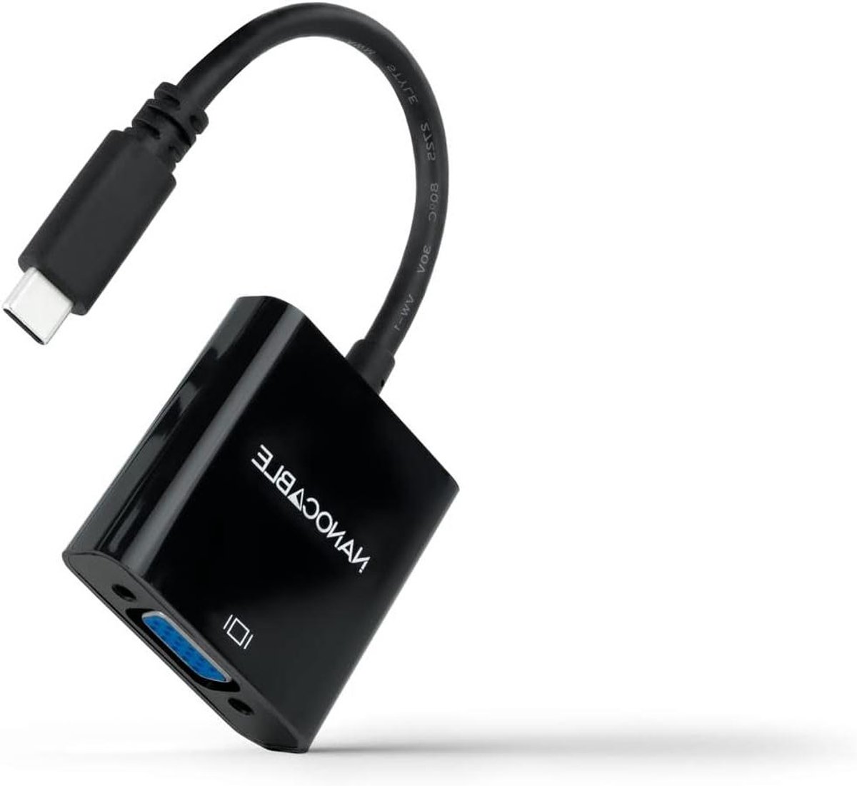 Adapter USB-C naar VGA - Type C converter - Beeld Delen - Plug and Play - 10 cm - Zwart