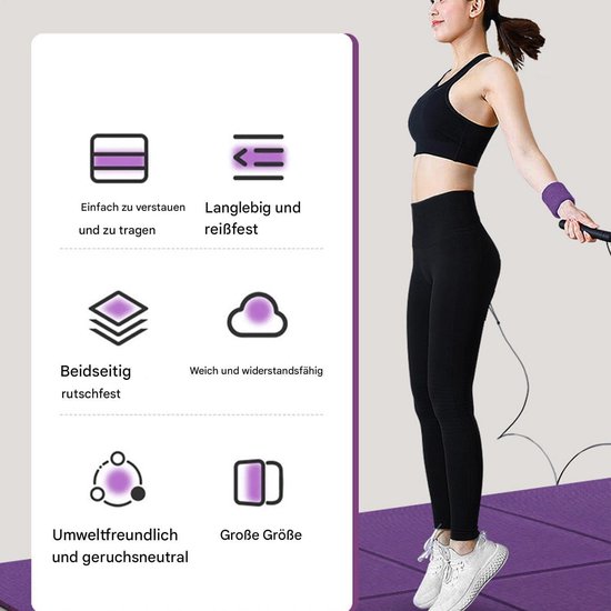 Campingmat - Outdoor mat - Kamperen en fitness - Antislip textuur - 173 x 61 cm - Paars — afbeelding 4