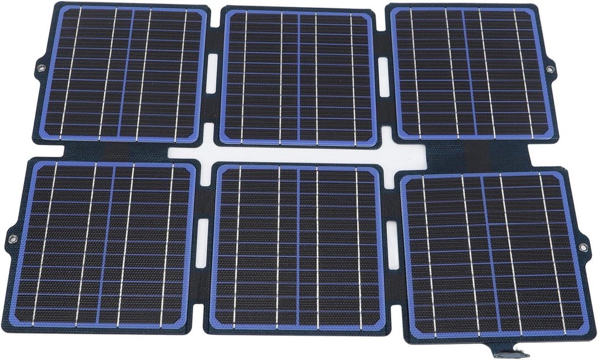 Opvouwbaar Zonnepaneel - Draagbare Zonnelader - Buiten Opladen - 30W Monokristallijn - USB C DC Uitgang - Zwart