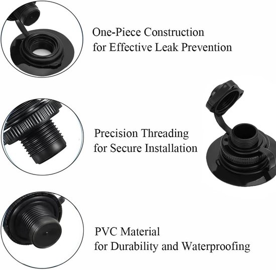 Boston ventiel - Luchtplug - Opblaasbaar product - Eenrichtingsluchtinlaat - 2 stuks - Zwart en wit — afbeelding 3
