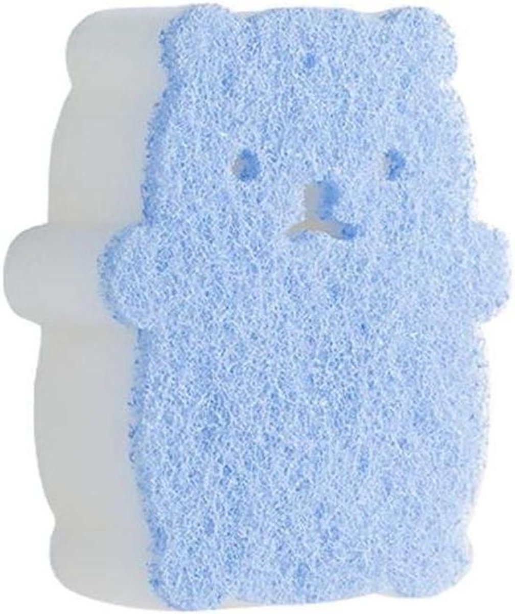 Badborstel Spons - Douche Gel Foam - Hygiënisch Werken - Lange Handgreep - 11.5*9Cm - Blauw