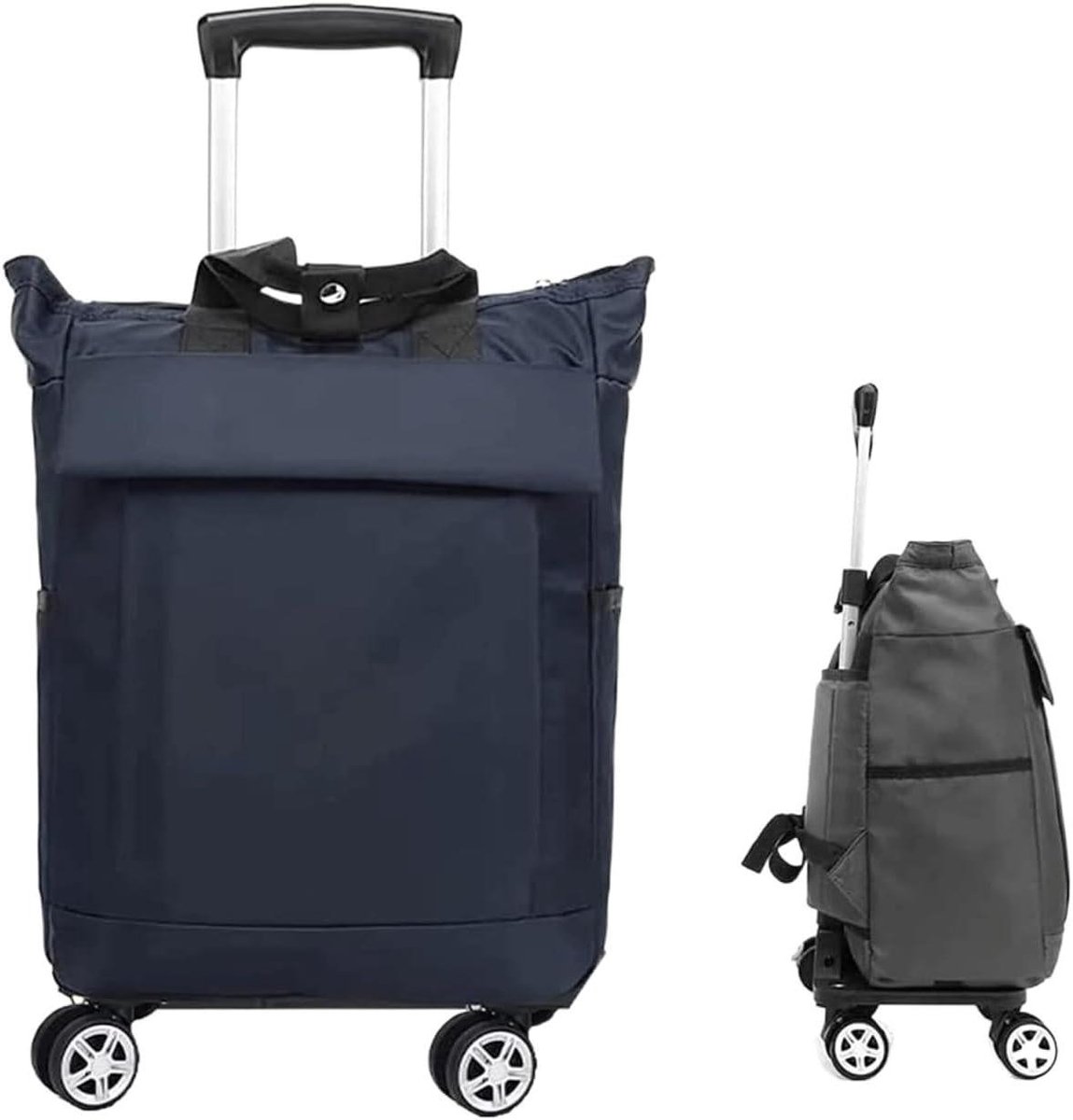 Winkelwagen - Boodschappentrolley - Supermarkt Bezoek - Afneembare Tas - 25L Capaciteit - Blauw