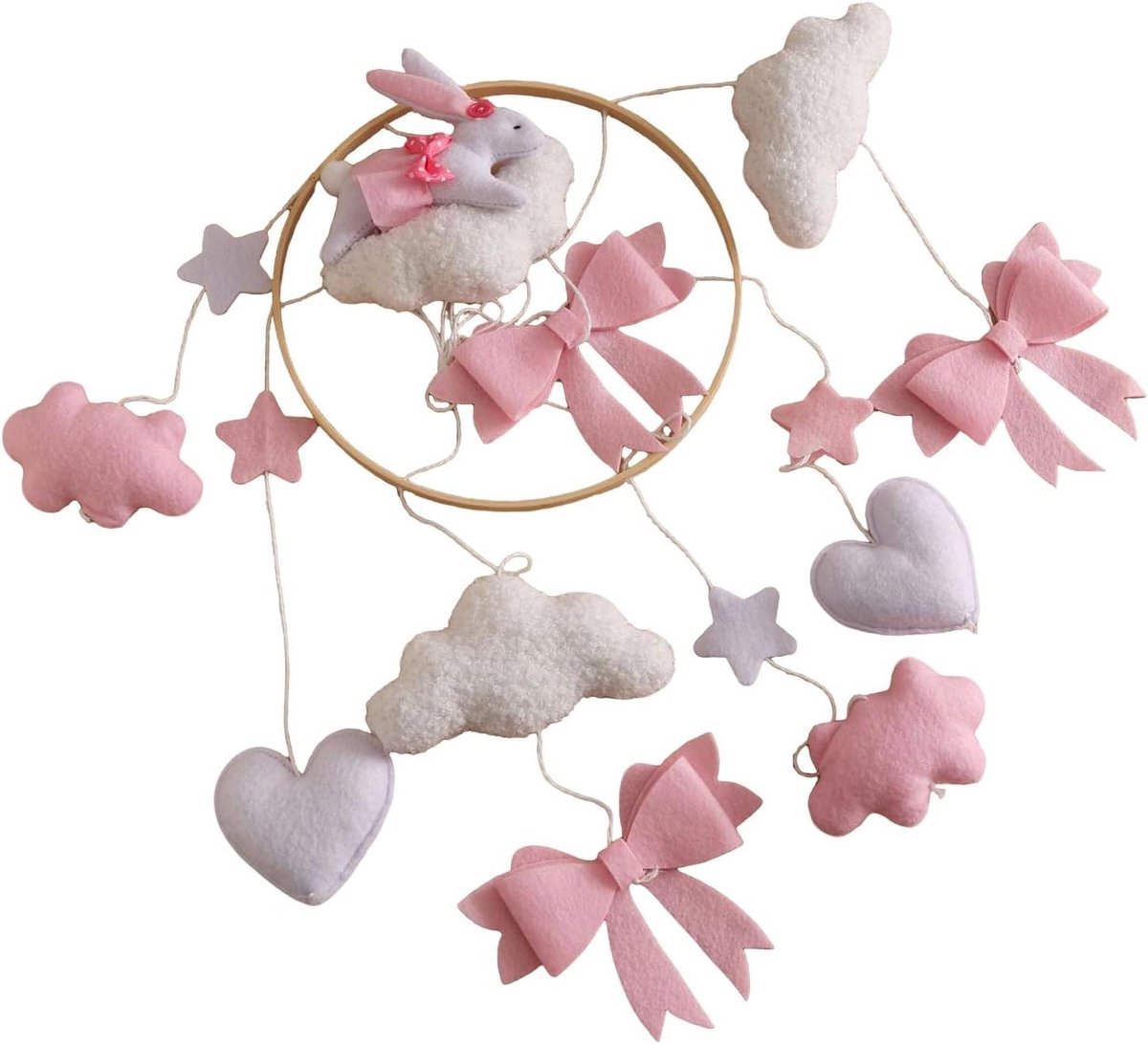 Baby Mobile - Wiegdecoratie Kinderkamer - Baby Entertainment - Bohemian Design - 40x23cm - Pastel