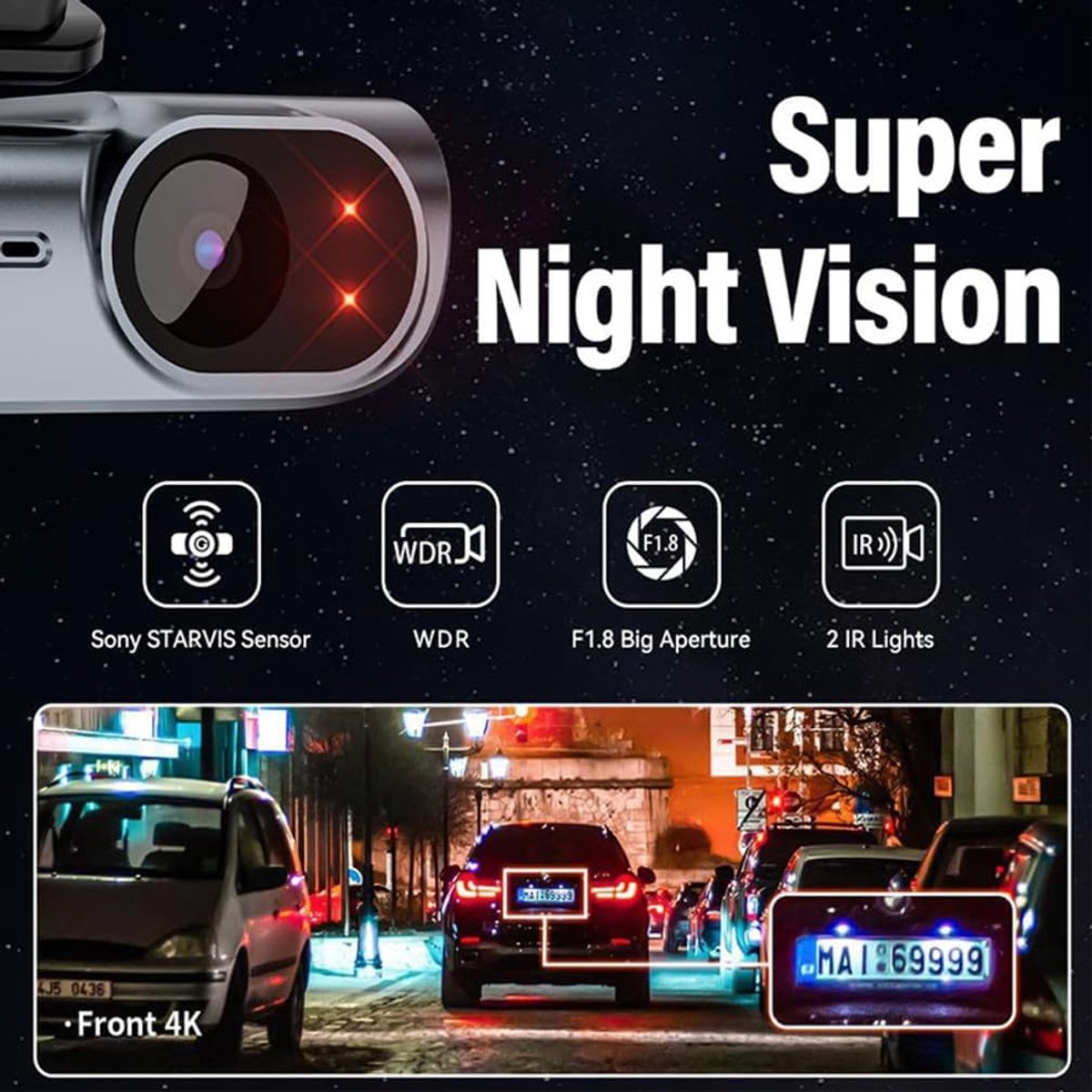 4K Dashcam - Auto Camera - Veilig Rijden - Ingebouwde Wifi - 170 graden - Zwart – foto 5