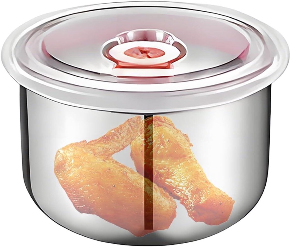 Rvs Snackbakjes - Opbergdoos Lekdicht - Maaltijd Voorbereiden - Robuust Ontwerp - 1 Stuk - Rood